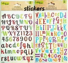 NEW-Set Of 6 Packs Of ALPHABET Stickers/Stencils/Foam Stickers For Scrapbooking