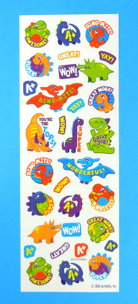 Dinosaurs Encoraging Words Sticker Sheet
