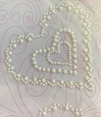 12 Heart Stickers Faux Pearls Clear Adhesive Romantic Bridal Love Valentine’s