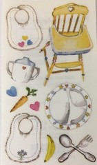 YUMMY BABY Stickers(10pc)Frances Meyer•Highchair•Feeing•Food•Sippy Cup•Bib•Plate