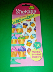 Peaceable Kingdom Sticker Sheet Vanilla Scented Scratch and Sniff Scrapbooking