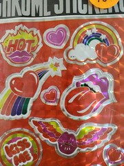 Vintage Stickers,mark 1,chrome Prism,RARE, Kissy,rainbows, Love, CS45,1 Sht,,AG2