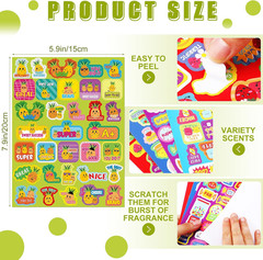 750 Pcs Scented Smelly Reward Stickers for Kids Classroom, Motivational Scratch