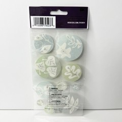 EK Success Sticko Vellum Dimensional Glitter Stickers Leaf Floral 10pc