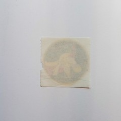 Vintage 1980’s Dove Bird Circle Stickers One Sticker Rainbow Hair Yellow Border