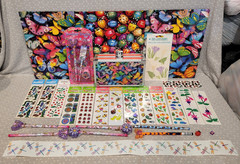 Sandylion Mrs. Grossman’s Bug Flower Sticker Sheet Folder Pencil Box Eraser Lot