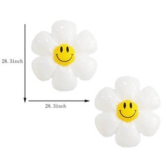 10PCS Daisy Balloons with Face Groovy Party Decorations Boho White Flower Bal…