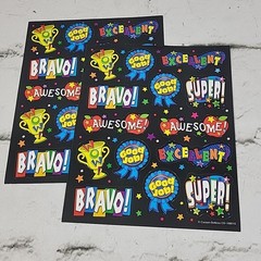 Carson-Dellosa Stickers Positive Teaching Award Ribbons Bravo Lot 2 Full Sheets