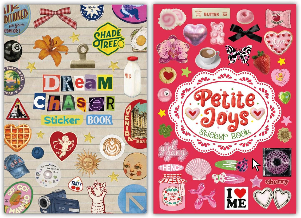PRSTINCOL Vintage Sweetheart 2 in 1 Sticker Book Set, Includes Vintage and Sweet