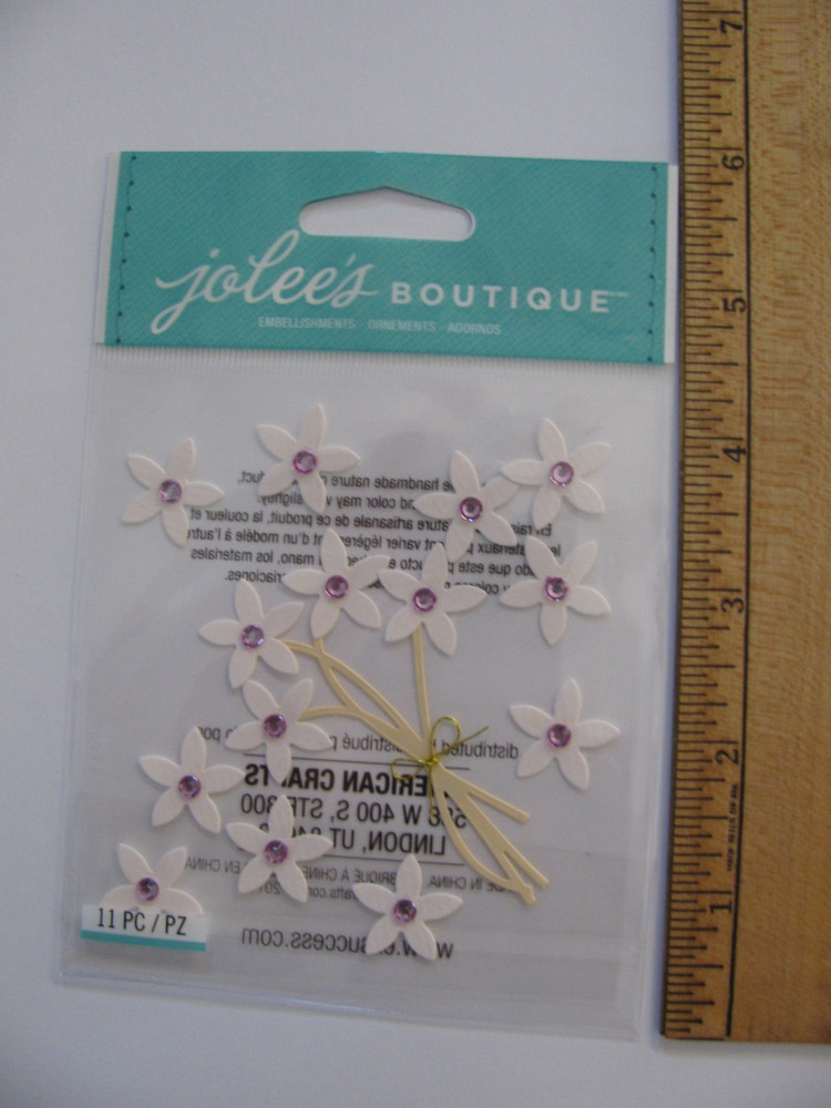 Jolee’s VIOLET JEWELED FLOWERS 11 Pieces NOS