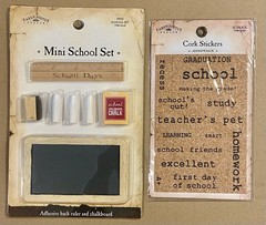 School Grad. Stickers, Clear Stamps, Ribbon, Metal Tools Etc. Jolee’s, K. Foster
