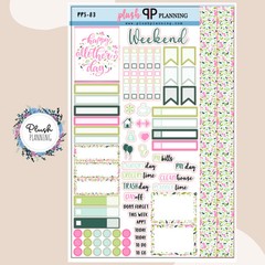 Floral Mother’s Day Pattern Sampler Planner Stickers, Bright Floral Pattern