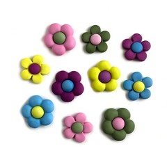 Buttons Galore 50+ Assorted FLOWER POWER Theme Buttons Set for Sewing & Crafts