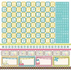 Carta Bella Paper COOL SUMMER 12×12 Sheet of Alpha (Alphabet) Scrapbook Stickers