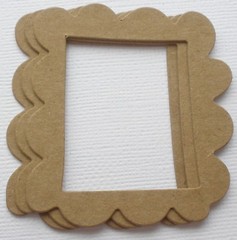 {4} MiNi SCALLOP FRAME – Bare Picture Frames Chipboard Die Cuts -2 1/4″ x 2 7/8″