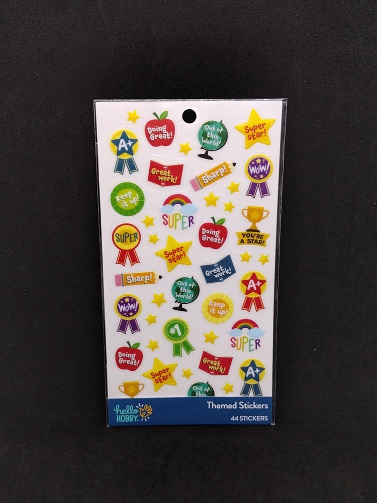 Hello Hobby Multicolor Teacher Reward Themed Stickers, 44 Count