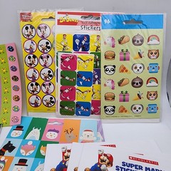 Lot of 100+ Stickers Super Mario Disney Dr Seuss Animals Emoji Scrapbook Teacher