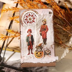 Halloween 2 Small Rub On Transfers Stickers Crafts for Paper Wood Fabric DIY