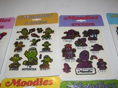 MOODIES PRISM STICKER SHEET 10 PC SET KENT TOYS 1983 VINTAGE NIP PRISMATIC