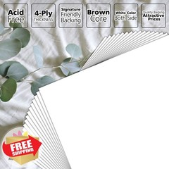 Mat Board Center, Pack of 25, 4×6 White Backing Boards, 4-Ply Thickness Cardb…