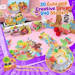240 Pcs 3D Scratch and Sniff Reward Stickers for Kids & Classroom