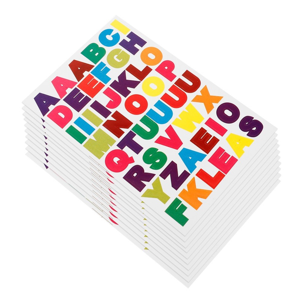 10 Sheet Cursive Letter Stickers Colorful Decorative Alphabet Adhesive Labels