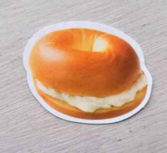 Vintage Food Sticker Plain Bagel With Cream Cheese Collectible Delicious Bread 1