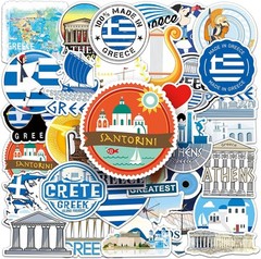50 Pcs Greece Travel World Stickers City Souvenirs Stickers Waterproof Vinyl