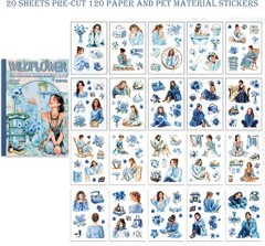 480 Feminine Washi Stickers: 4 Books of Transparent Pre-Cut Scrapbook Supplies