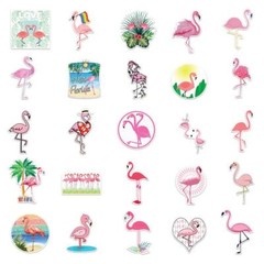 Pink Flamingo Sticker Vinyl Decal Travel Vacation Beach Animals Florida 50pc Lot