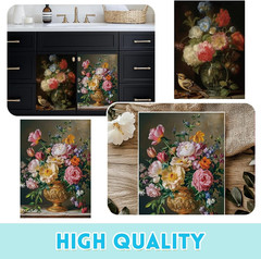 6 Sheets Large Flower Rub on Transfers for Furniture Vintage Floral Rub on Trans