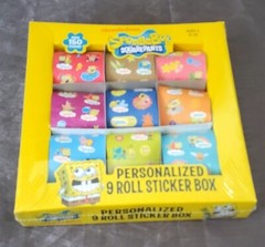nickelodeon Spongebob Sticker Rolls – Spongebob Rolled Sticker Box (9Rolls) New