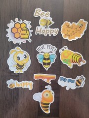STICKERS x 10 Honey Bee Positive Apiculture Beehive Cartoon Sticker BEH4