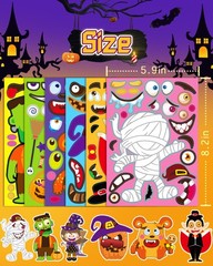 42 Sheets Halloween Party Favors Stickers for Kids, Halloween Crafts Make You…