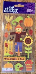 STICKO Welcome Fall ScareCrows Sunflowers Harvest Season Pumpkins Corn Stickers