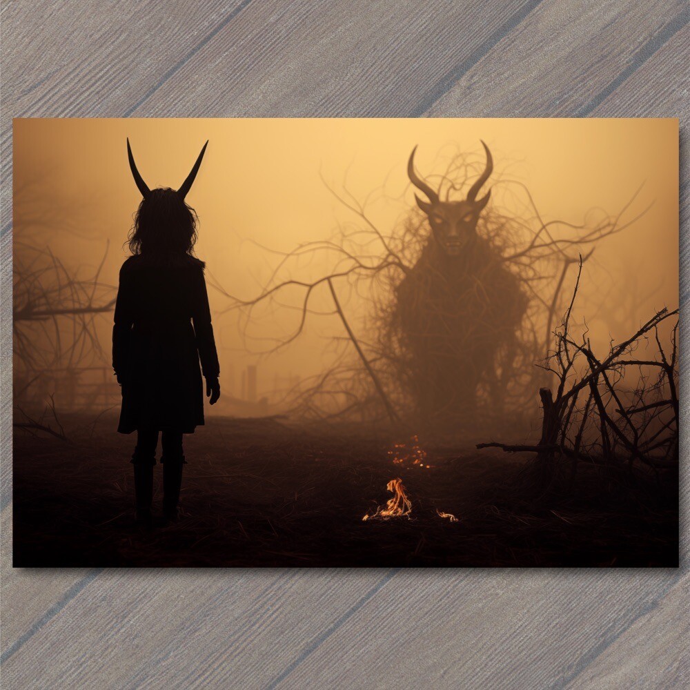 STICKER Girl With Devil Idol Weird Creepy Vibe Cult Field Strange Unusual