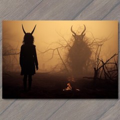 STICKER Girl With Devil Idol Weird Creepy Vibe Cult Field Strange Unusual