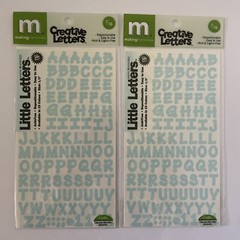Lot of 2 Making Memories 7/16” Pastel Blue Creative Letters Alphabet Stickers