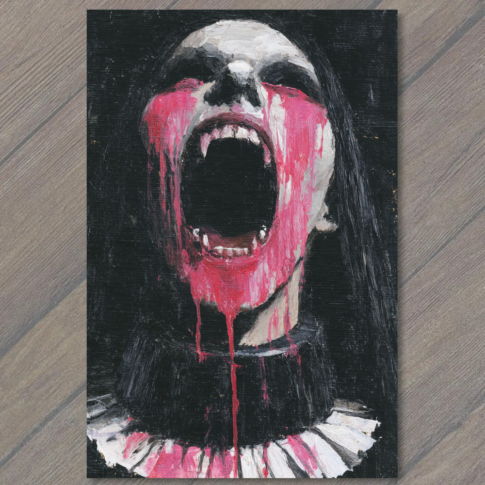 STICKER Gothic Horror Screaming Woman Dripping Paint Dark Macabre Vampire Ener