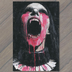 STICKER Gothic Horror Screaming Woman Dripping Paint Dark Macabre Vampire Ener