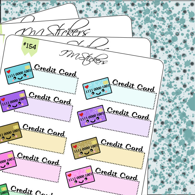 Credit Card Bill Payment Tracker HandDrawn Planner Stickers Organizer Super Cute