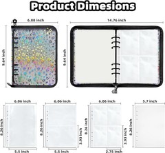 Versatile A5 Clear Sticker Album with Blank Release Paper & Glitter Stars Design