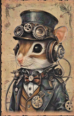 Animals Dressed in Steampunk Gear – Animal Prints, 20pcs 8.5″x 5.5″