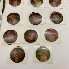 Vintage 80s Christmas Theme Sticker Lot Gifted Retro Angles Santa Traditional