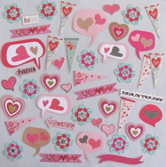Scrapbooking Journal Embellishments 47 Flowers Hearts Bubble Quotes Sentiments