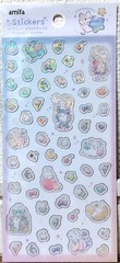 Amifa Kira Kira Animal PVC Sticker Kawaii Cat Kitten Rabbit Sweets Summer JAPAN