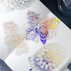 Fantasy Flowers Moon PET Holographic Big Stickers for Journal Planner Papercraft