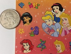 DISNEY PRINCESS Stickers(4″x 6-3/4″) Cinderella•Ariel•Belle•Jasmine •Aurora•Bows
