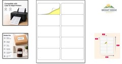 Rectangular White Sticker Labels, 2×4 Size, 200 Sheets for Crafting Projects
