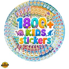 Stickers for Kids, 1800+ PCS 64 Sheets Dinosaur Ocean Animal Stickers, Waterp…
